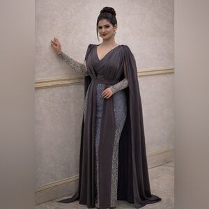 Elegant Gray Evening Gown